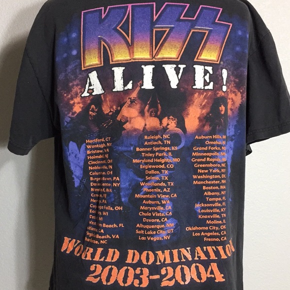 Rare 2003 2004 KISS Rock Band Concert Tee - Alive - Picture 6 of 8